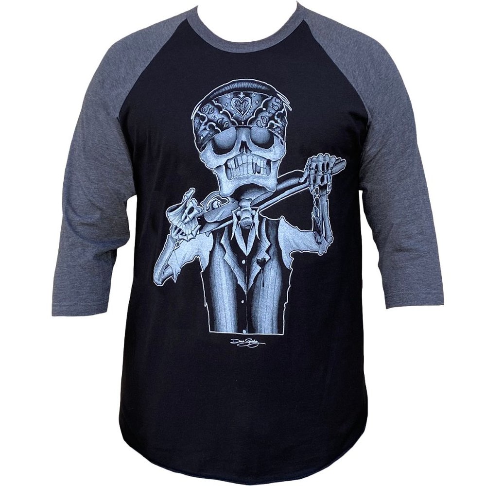 A Lost Cause Men's Black & Gray Tattoo Art Raglan Baseball Tee S-M-L-XL-2XL